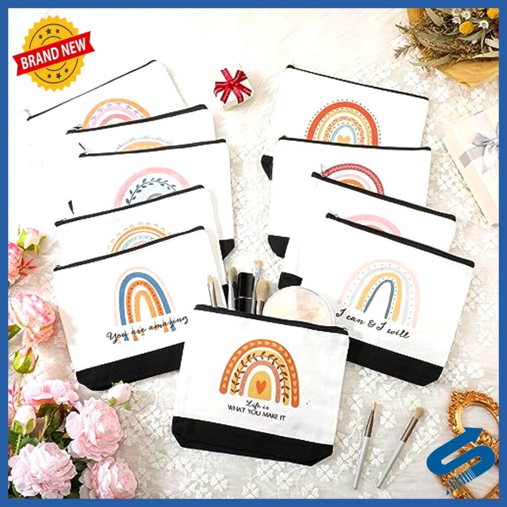 Canvas Cosmetic Bags Bulk Set Inspirational Gifts Motivational Office Essentials - Picture 3 of 6